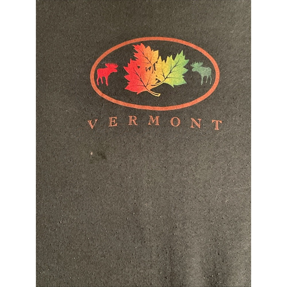 Vintage Vermont Sweatshirt Size L Deluxe Cotton USA Embroidery Pines Nice Fade